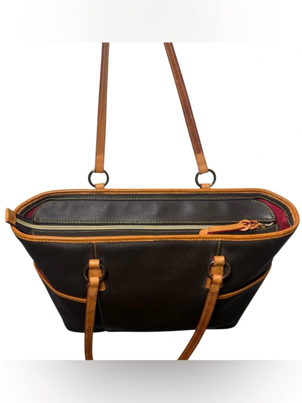 Dooney & Bourke Helena Shopper Brown Tan Leather Tote Bag